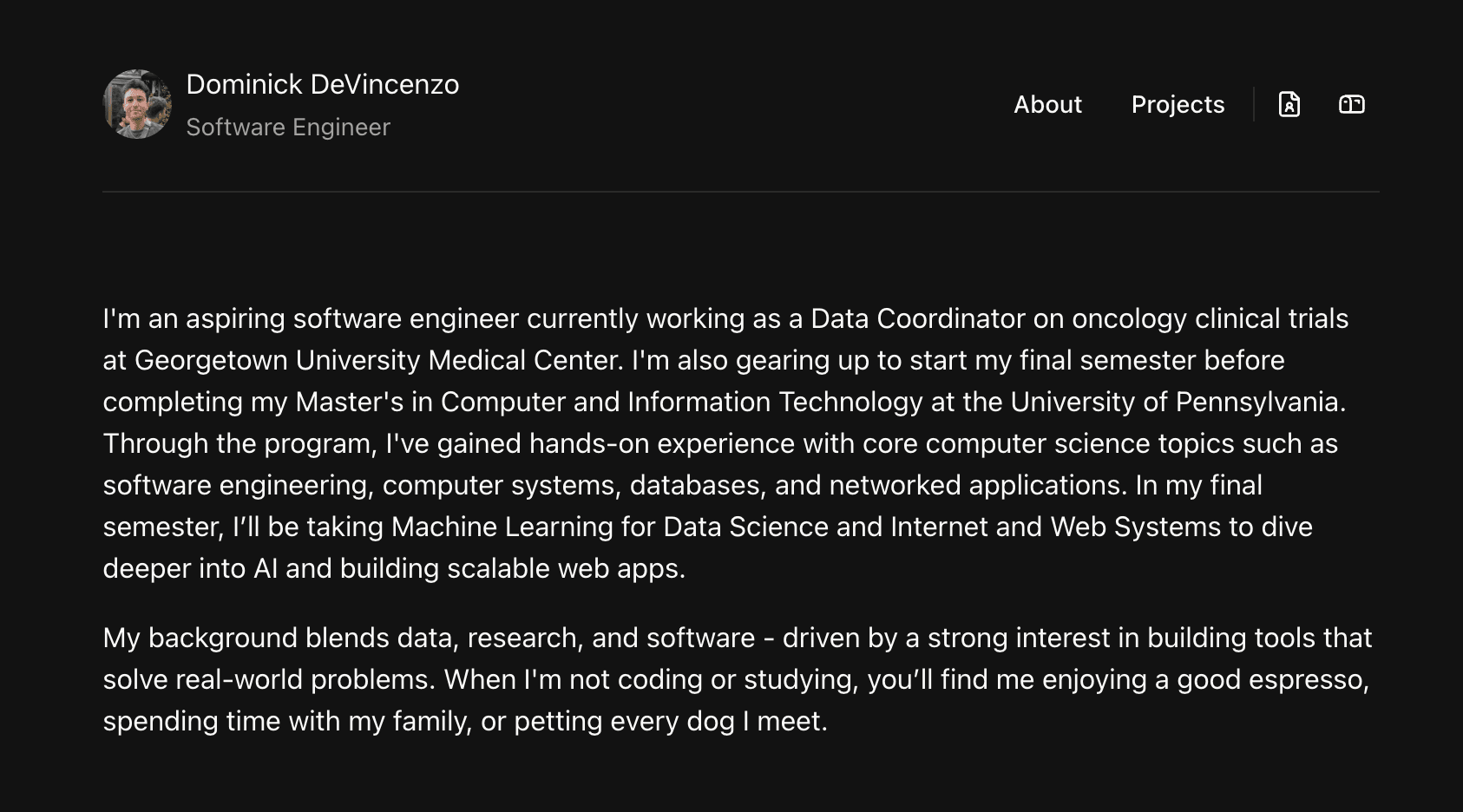 Portfolio Website preview